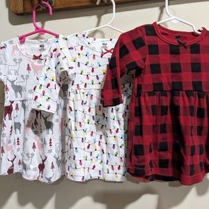(3) Casual holiday dresses size 9m - 12m